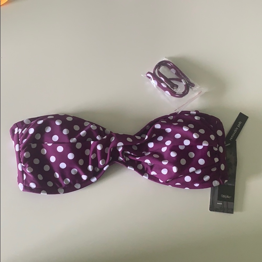 NEW WITH TAGS Mossimo Purple Bikini Bandeau Top